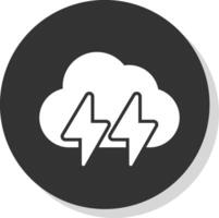 Lightening Glyph Shadow Circle Icon Design vector