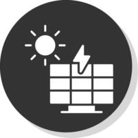 Solar Power Glyph Shadow Circle Icon Design vector