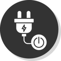 Power Button Glyph Shadow Circle Icon Design vector