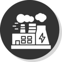 Power Plant Glyph Shadow Circle Icon Design vector