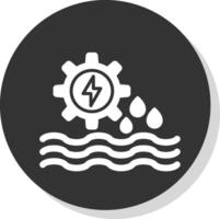 Hydro Power Glyph Shadow Circle Icon Design vector