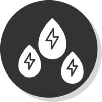 Hydro Power Glyph Shadow Circle Icon Design vector