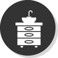 Sink Glyph Shadow Circle Icon Design vector