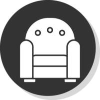 Armchair Glyph Shadow Circle Icon Design vector