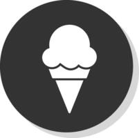 Ice Cream Glyph Shadow Circle Icon Design vector