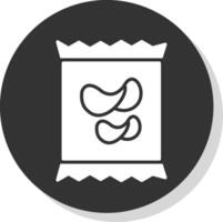 Crisps Glyph Shadow Circle Icon Design vector