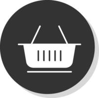 Shopping Basket Glyph Shadow Circle Icon Design vector