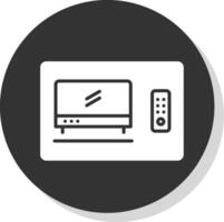 Tv Box Glyph Shadow Circle Icon Design vector