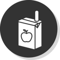 Juice Box Glyph Shadow Circle Icon Design vector