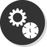 Time Management Glyph Shadow Circle Icon Design vector