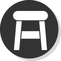 Stool Glyph Shadow Circle Icon Design vector