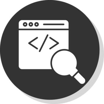 Code Review Glyph Shadow Circle Icon Design vector