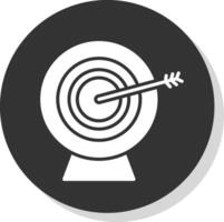 Goals Glyph Shadow Circle Icon Design vector