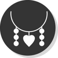 Necklace Glyph Shadow Circle Icon Design vector