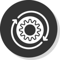 iteración glifo sombra circulo icono diseño vector