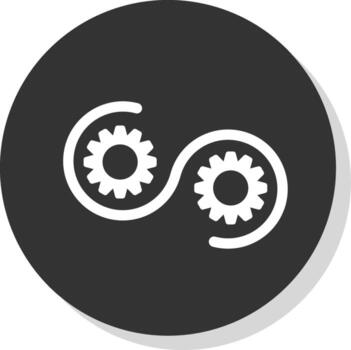 Devops Glyph Shadow Circle Icon Design vector