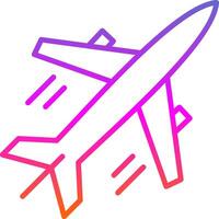 Plane Line Gradient Icon Design vector