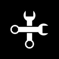 Spanner Glyph Inverted Icon Design vector