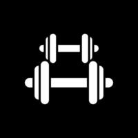 Dumbbell Glyph Inverted Icon Design vector