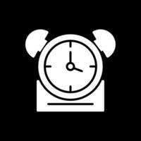 Clock Glyph Inverted Icon Design vector