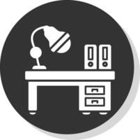 Workspace Glyph Shadow Circle Icon Design vector