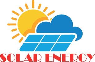 Solar Panel with sun icon flat style vector