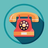 Telephone Icon Flat Style Illustration vector