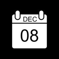 December Glyph Inverted Icon Design vector