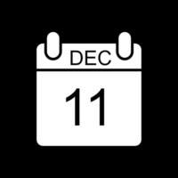 December Glyph Inverted Icon Design vector