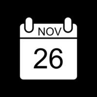 November Glyph Inverted Icon Design vector