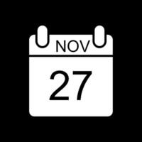 November Glyph Inverted Icon Design vector