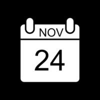 November Glyph Inverted Icon Design vector