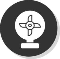 Cooling Fan Glyph Shadow Circle Icon Design vector