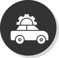 Car Repair Glyph Shadow Circle Icon Design vector