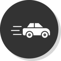 Car Speed Glyph Shadow Circle Icon Design vector
