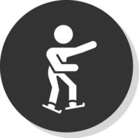 Skater Glyph Shadow Circle Icon Design vector