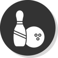 Bowling Glyph Shadow Circle Icon Design vector