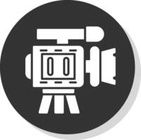 camera Glyph Shadow Circle Icon Design vector