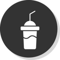 Milkshake Glyph Shadow Circle Icon Design vector