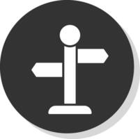 Direction Sign Glyph Shadow Circle Icon Design vector