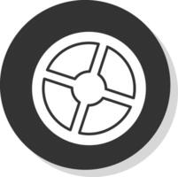 Steering Glyph Shadow Circle Icon Design vector