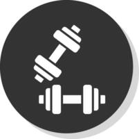 dumbell glifo sombra circulo icono diseño vector