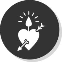 Candle Glyph Shadow Circle Icon Design vector