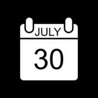 July Glyph Inverted Icon Design vector