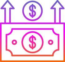 Money Growth Line Gradient Icon Design vector