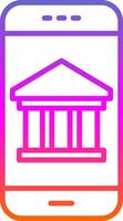 Mobile Banking Line Gradient Icon Design vector