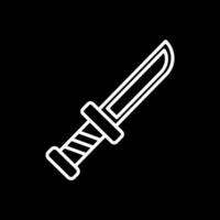 cuchillo línea invertido icono diseño vector