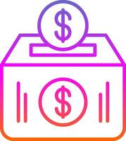 Money Box Line Gradient Icon Design vector