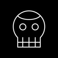 Skull Line Inverted Icon Design vector