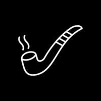 Smoking Pipe Line Inverted Icon Design vector